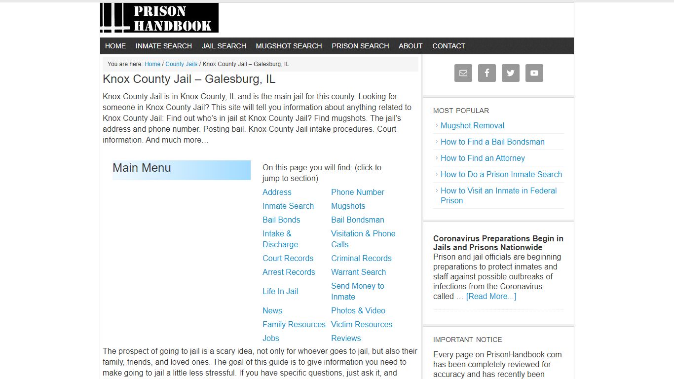 Knox County Jail – Galesburg, IL - Prison Handbook